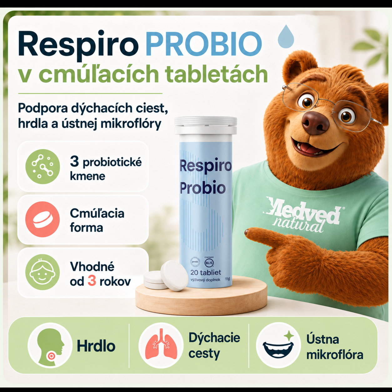 Respiro PROBIO cmúľacie tablety