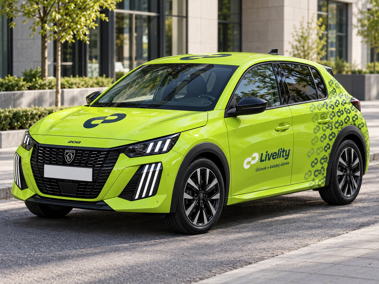 Peugeot 208 v zelenom polepe Livelity